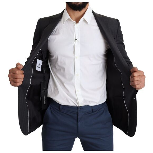 Dolce & Gabbana Black Wool Single Breasted Coat MARTINI Men's Blazer